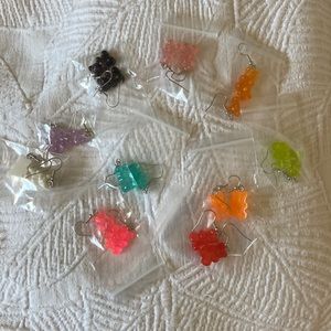 colorful gummi bear earrings 10-pack